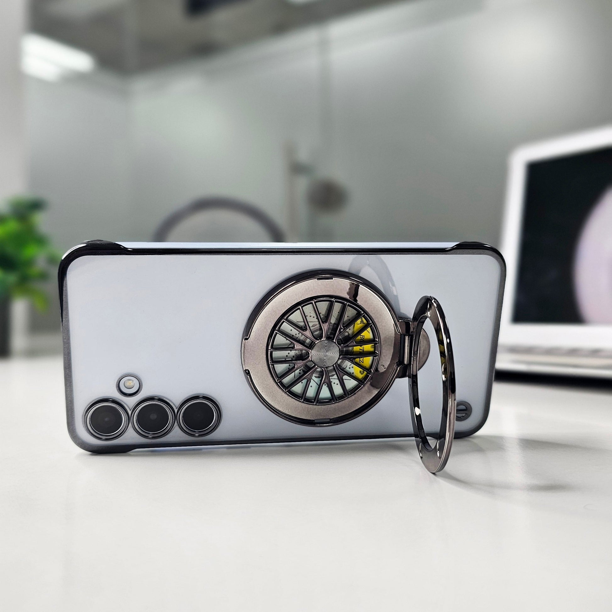 Samsung Galaxy A35 5G Porsche® Wheel Frameless Case black ring stand