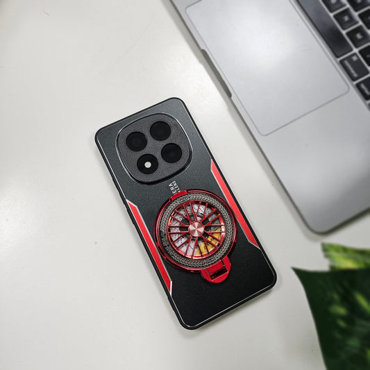 Redmi Note 14 Pro 5G Best Selling Stress Buster Wheel Aluminium Metal Scratch Resistant Back Case