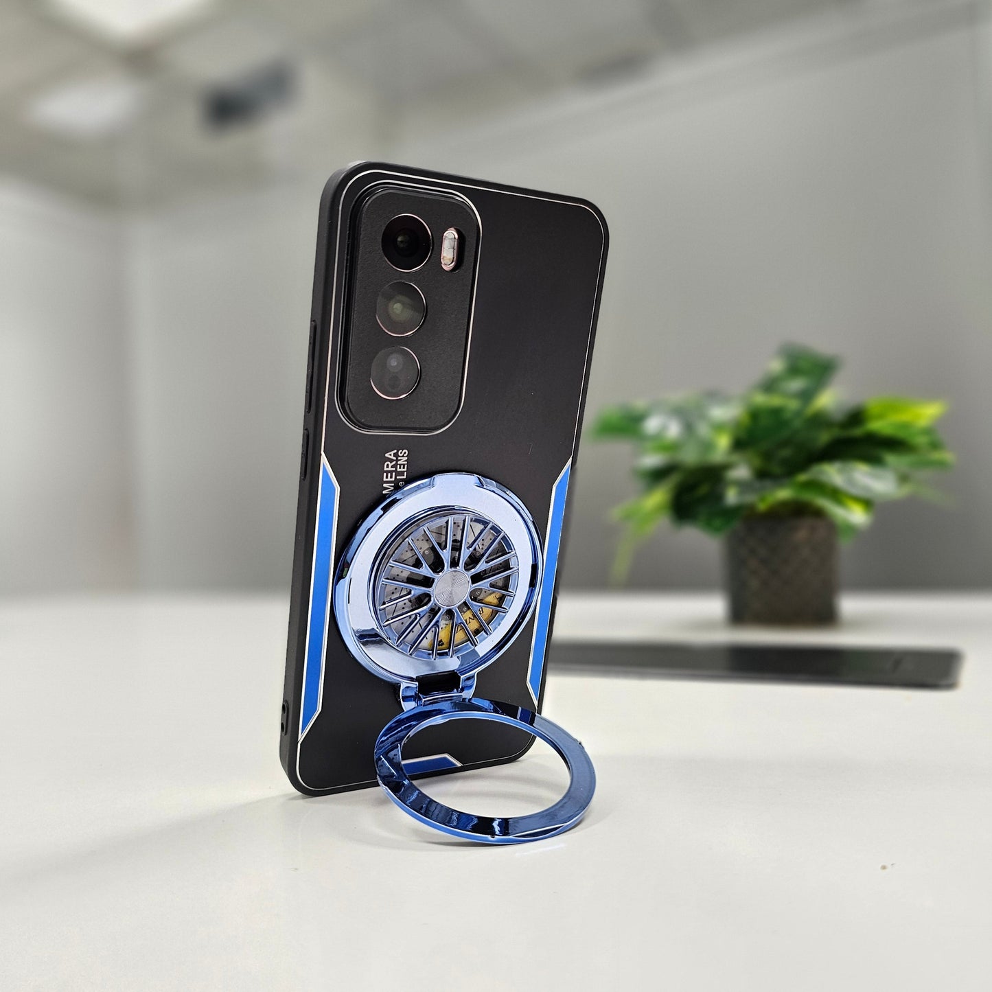 Oppo Reno 12 Pro 5G Best Selling Stress Buster Wheel Aluminium Metal Scratch Resistant Back Case