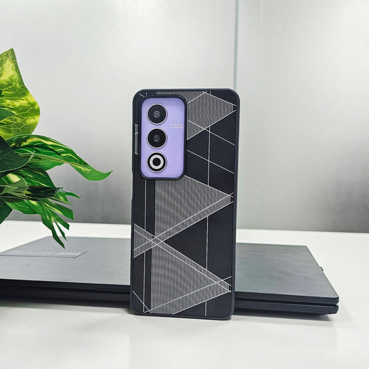 Oppo A3 Pro 5G Triangle Pattern Matte Back Shockproof Case