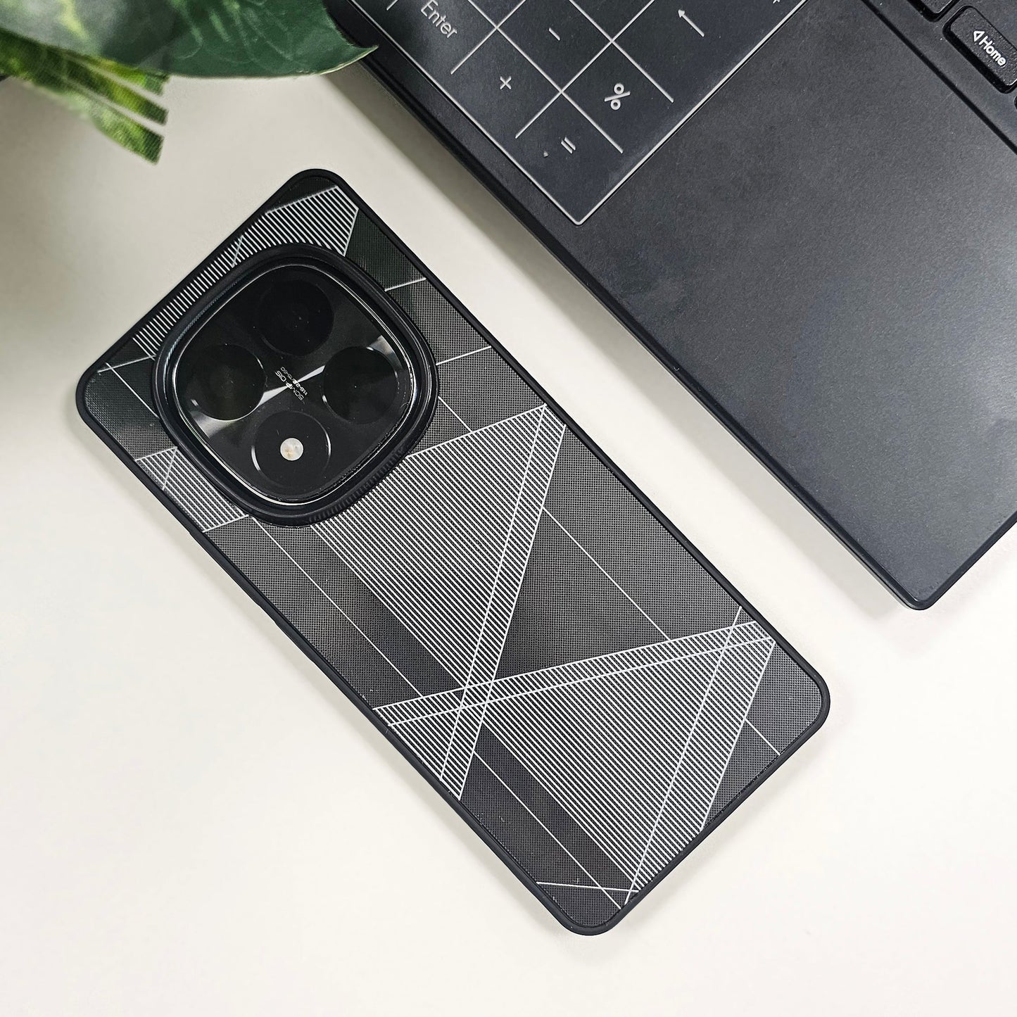 Redmi Note 14 Pro 5G Triangle Pattern Matte Back Shockproof Case