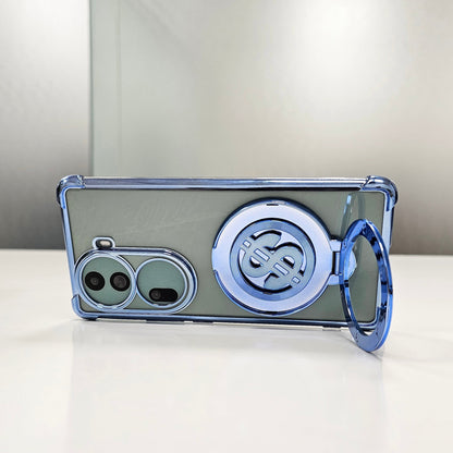 Oppo Reno 11 Pro 5G Four Corner Airbags 100% Original Astro Money Magnet Rotating Dollar Case