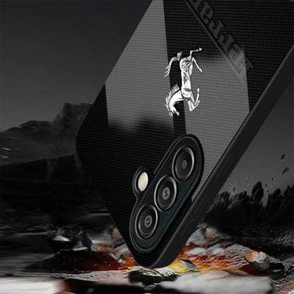 Samsung Galaxy A36 Premium Acrylic Shockproof Glass Back Case (Ferrari Carbon Fiber)