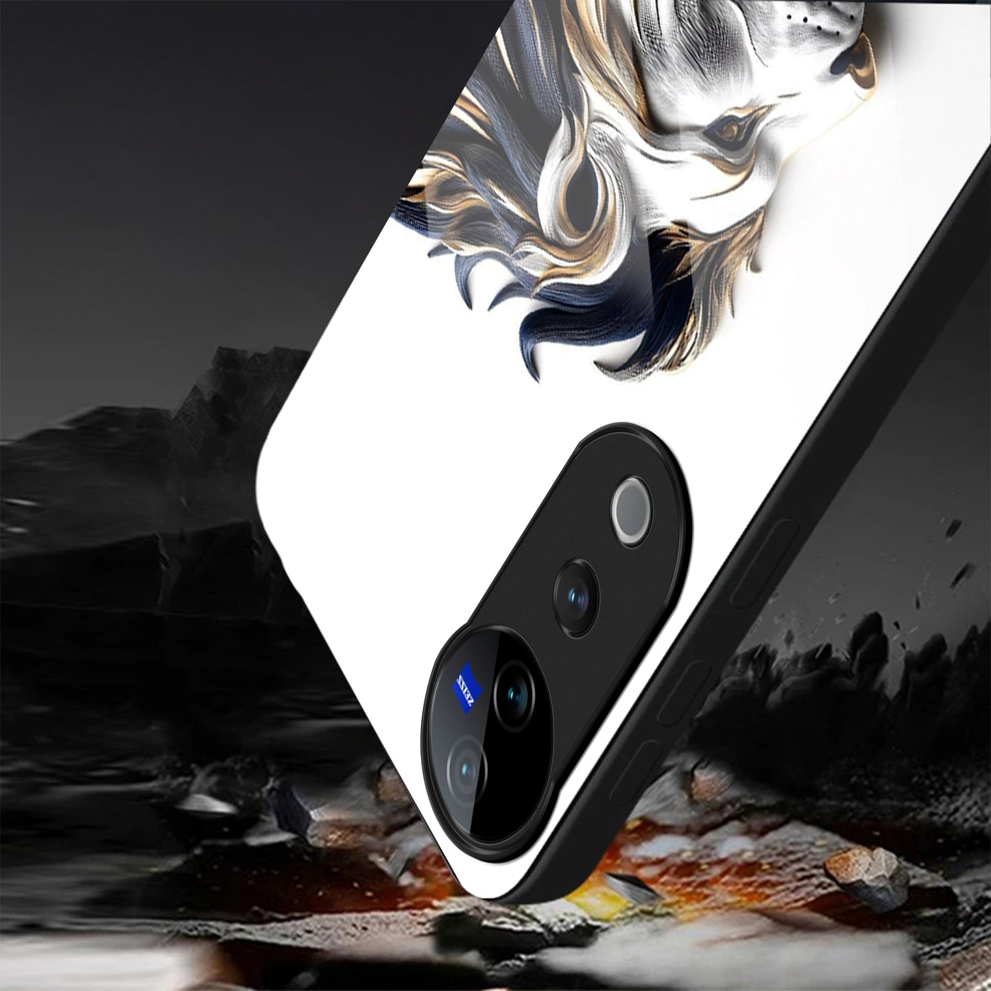 Vivo V40 Pro 5G Premium Acrylic Shockproof Glass Back Case (King’s Flow)