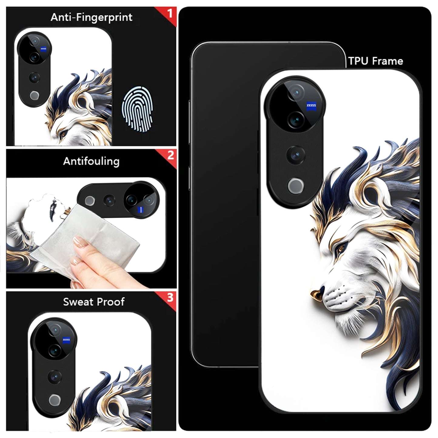 Vivo V40 Pro 5G Premium Acrylic Shockproof Glass Back Case (King’s Flow)