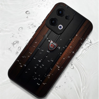 Oppo Reno 13 5G Premium Acrylic Shockproof Glass Back Case (Carbon Oak)