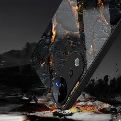 Vivo V40 Pro 5G Premium Acrylic Shockproof Glass Back Case (Volcanic Gold)
