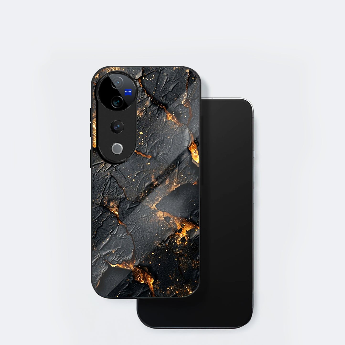 Vivo V40 Pro 5G Premium Acrylic Shockproof Glass Back Case (Volcanic Gold)