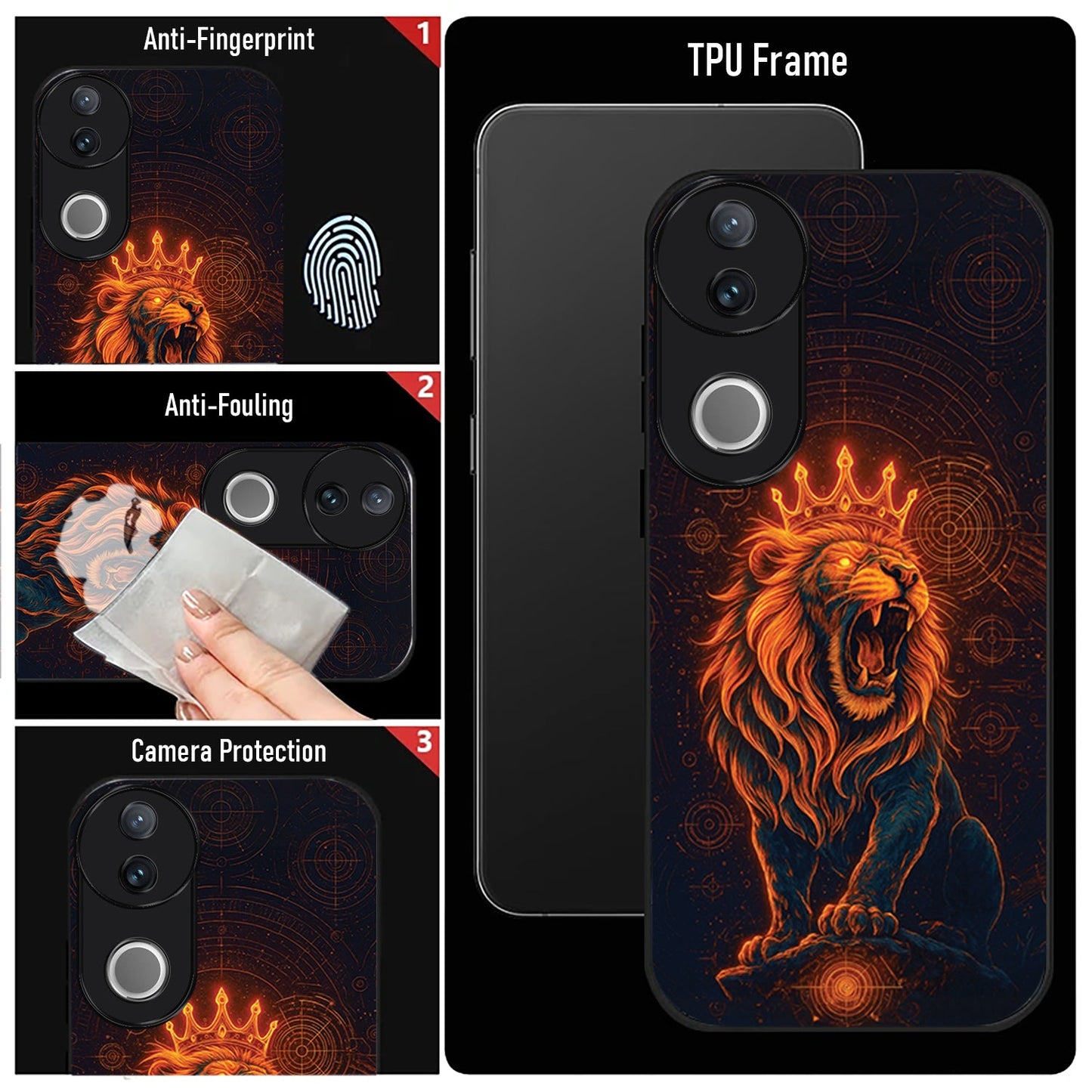 Vivo V50 5G Premium Acrylic Shockproof Glass Back Case (King of Cosmos)
