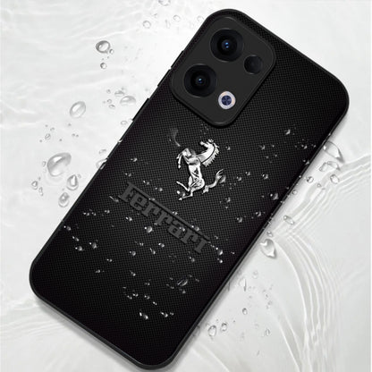 Oppo Reno 13 5G Premium Acrylic Shockproof Glass Back Case (Ferrari Carbon Fiber)