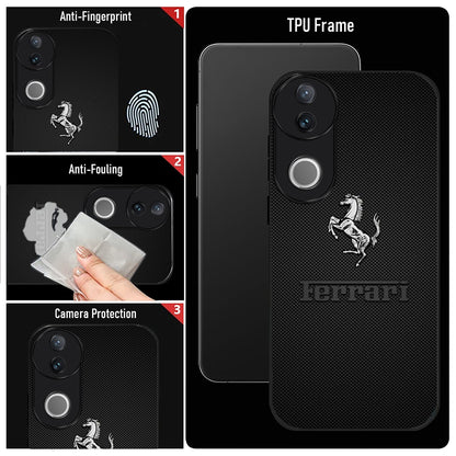 Vivo V50 5G Premium Acrylic Shockproof Glass Back Case (Ferrari Carbon Fiber)