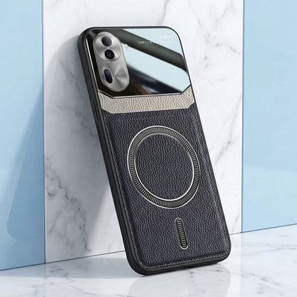 Oppo Reno 11 Pro 5G Premium Magsafe Magnetic Leather Lens Protective Case