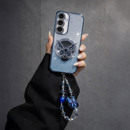 Samsung Galaxy A35 5G Stunning Shimmer Electroplating Butterfly Stand Charm Case