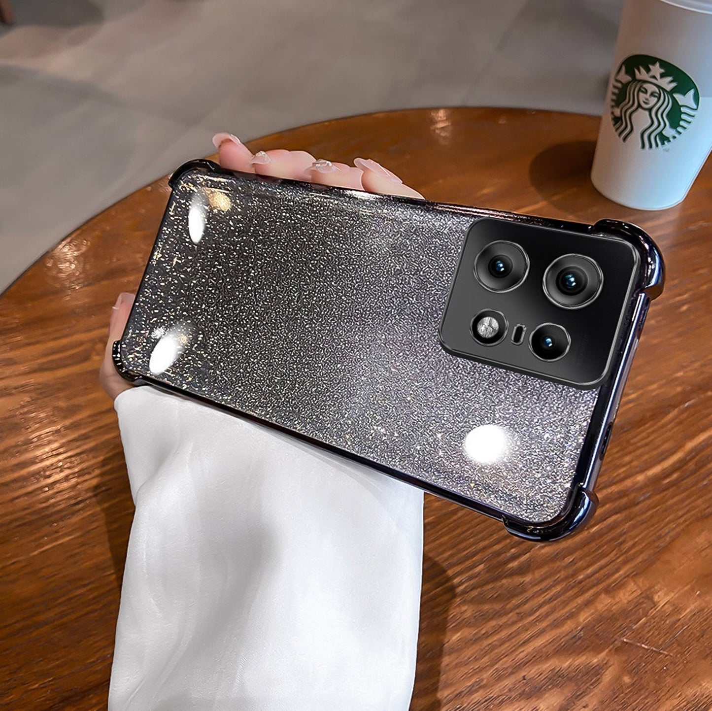 Motorola Edge 50 Pro 5G Luxury Shimmer Shockproof Airbag Case