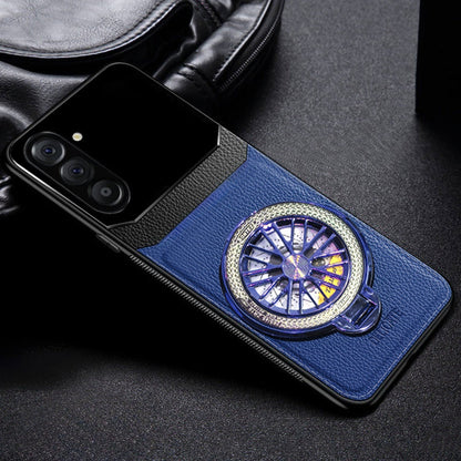 Samsung Galaxy A16 5G Original Luxury Leather Lens Wheel Ring Stand Case