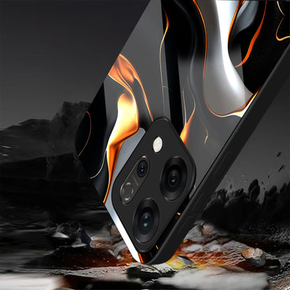 Oppo Reno 14 5G Premium Acrylic Shockproof Glass Back Case (Lava Veins)