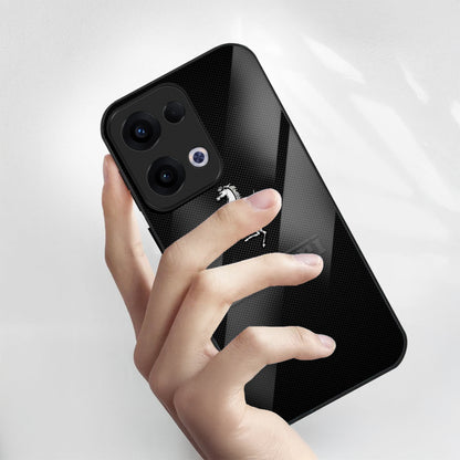 Oppo Reno 13 5G Premium Acrylic Shockproof Glass Back Case (Ferrari Carbon Fiber)