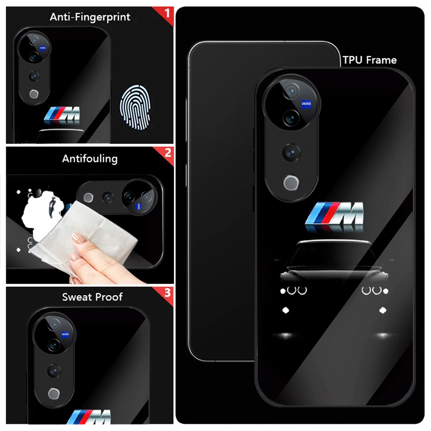 Vivo V40 Pro 5G Premium Acrylic Shockproof Glass Back Case (Motorsport Edition)