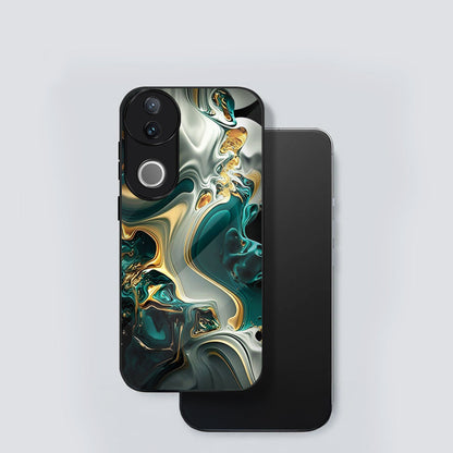 Vivo V50 5G Premium Acrylic Shockproof Glass Back Case (Ocean Ember)