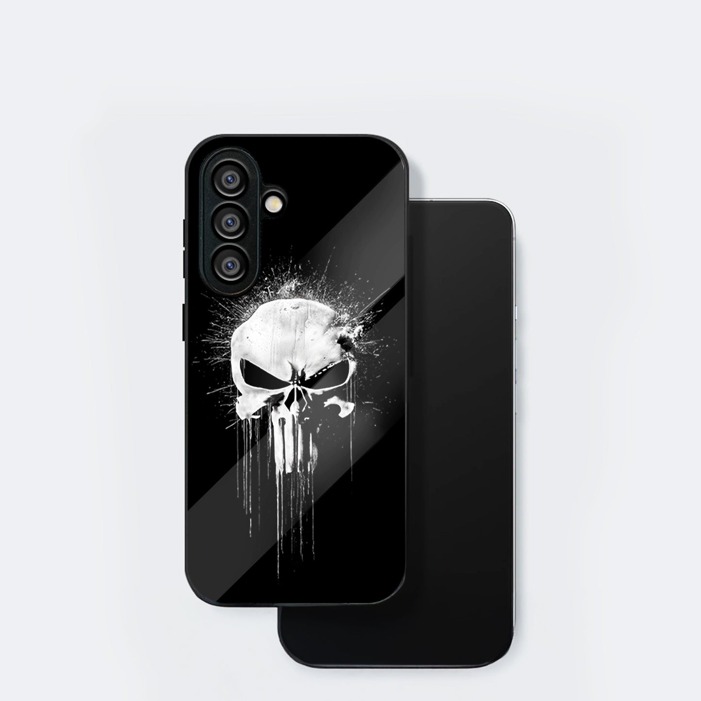 Samsung Galaxy A36 Premium Acrylic Shockproof Glass Back Case (Punisher Skull)