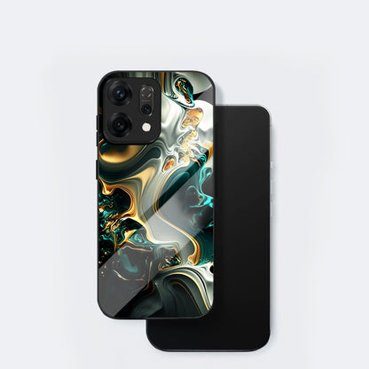 Oppo Reno 14 5G Premium Acrylic Shockproof Glass Back Case (Ocean Ember)