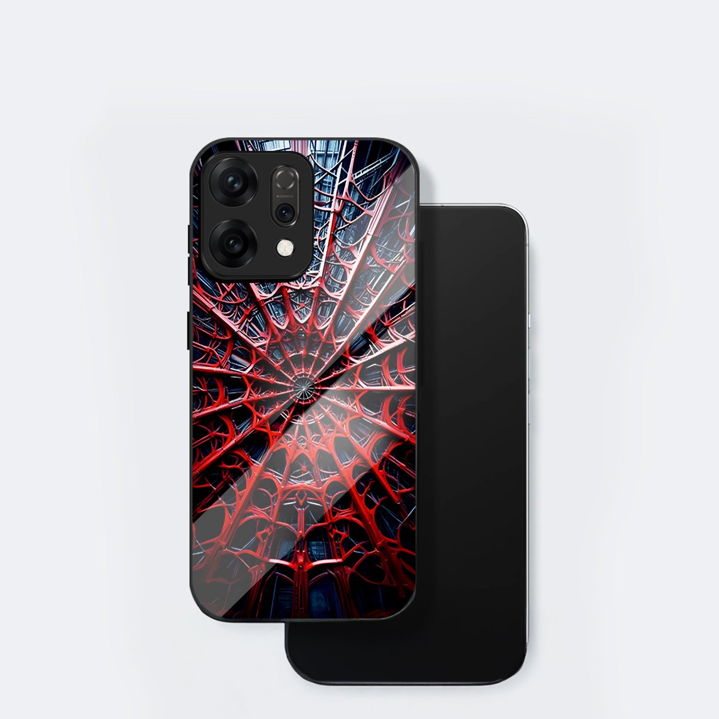Oppo Reno 14 5G Premium Acrylic Shockproof Glass Back Case (Spider Vault)