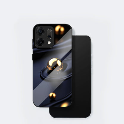 Oppo Reno 14 5G Premium Acrylic Shockproof Glass Back Case (Golden Ripple)