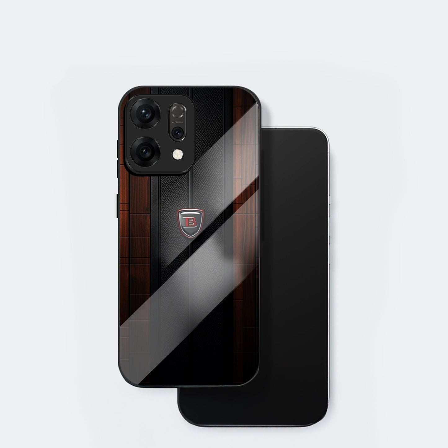 Oppo Reno 14 5G Premium Acrylic Shockproof Glass Back Case (Carbon Oak)