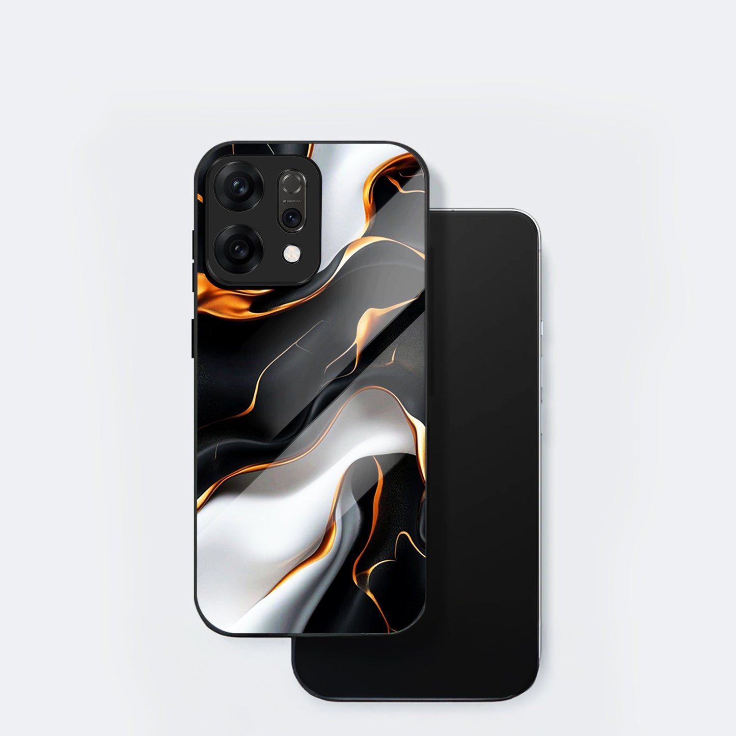 Oppo Reno 14 5G Premium Acrylic Shockproof Glass Back Case (Lava Veins)