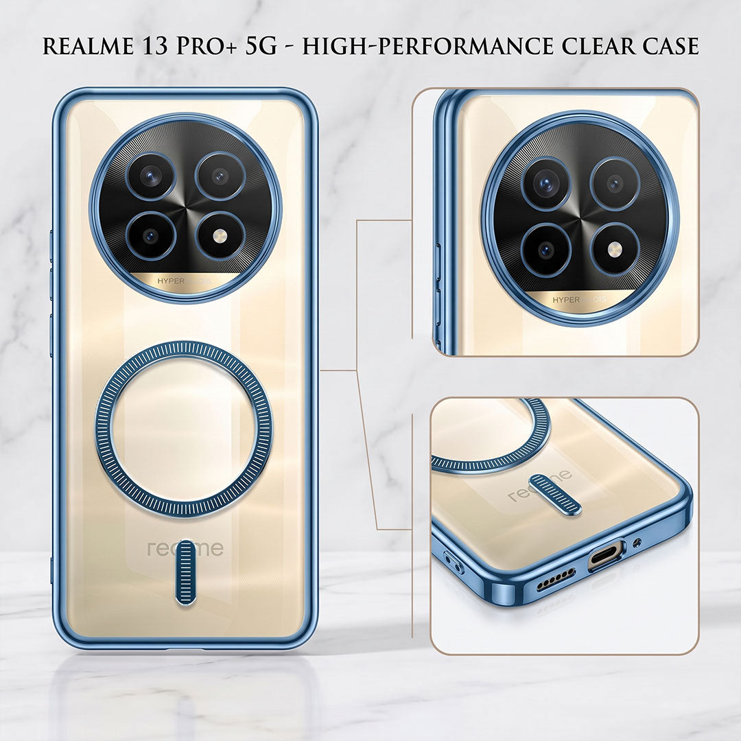 Realme 13 Pro+ 5G Electroplated Magnetic Magsafe Case