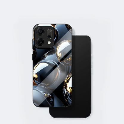 Oppo Reno 14 5G Premium Acrylic Shockproof Glass Back Case (Mirror Spheres)
