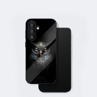 Samsung Galaxy A36 Premium Acrylic Shockproof Glass Back Case (Midnight Owl)