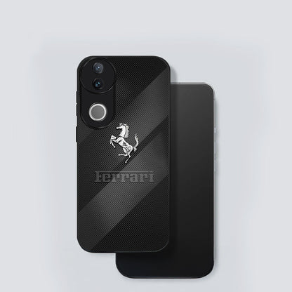 Vivo V50 5G Premium Acrylic Shockproof Glass Back Case (Ferrari Carbon Fiber)