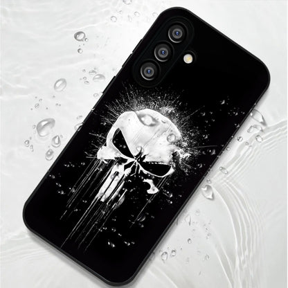 Samsung Galaxy A36 Premium Acrylic Shockproof Glass Back Case (Punisher Skull)