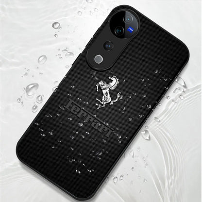 Vivo V40 Pro 5G Premium Acrylic Shockproof Glass Back Case (Ferrari Carbon Fiber)