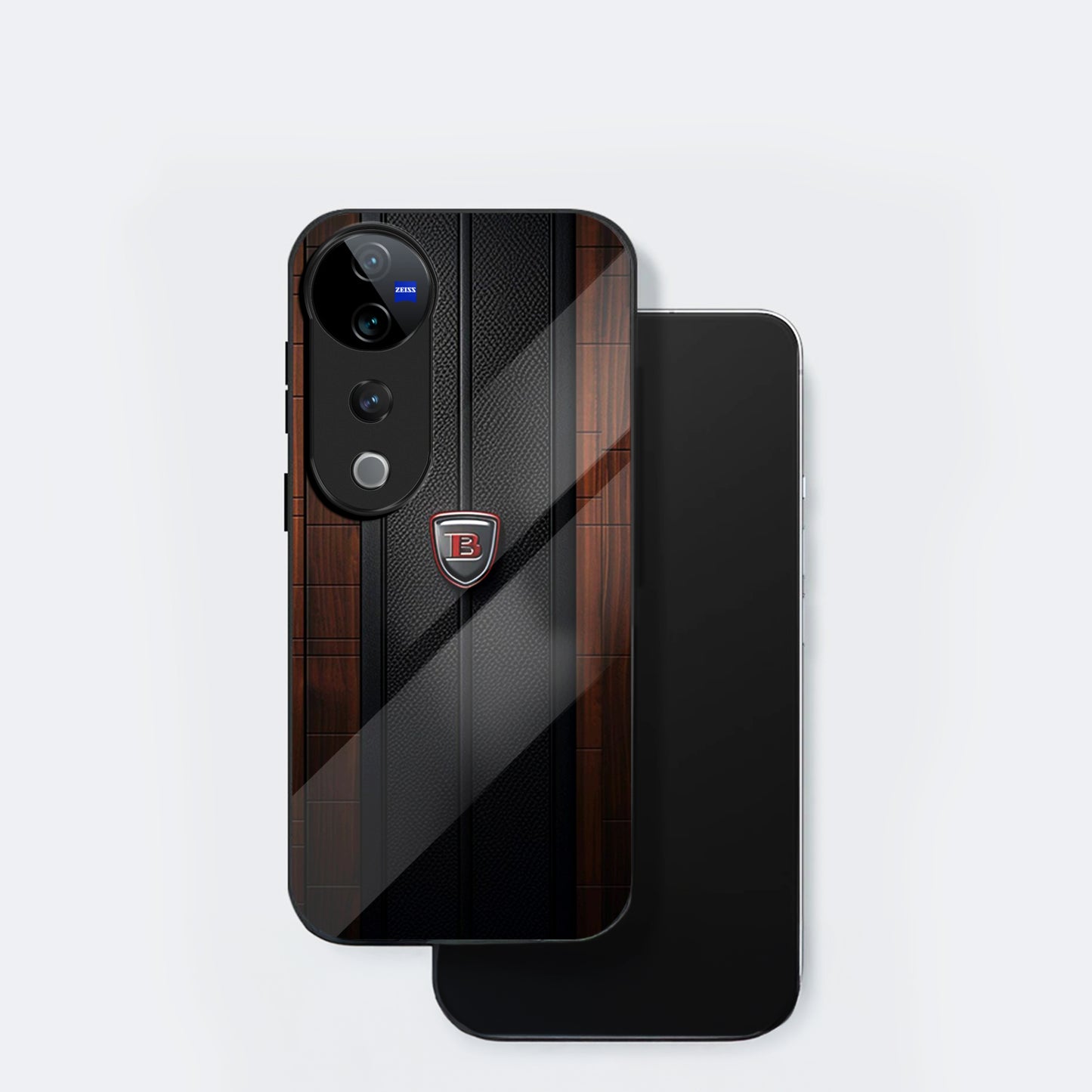 Vivo V40 Pro 5G Premium Acrylic Shockproof Glass Back Case (Carbon Oak)