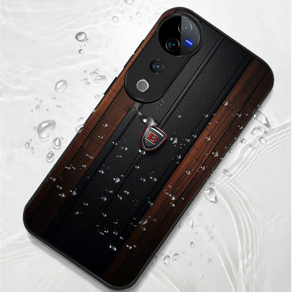 Vivo V40 Pro 5G Premium Acrylic Shockproof Glass Back Case (Carbon Oak)