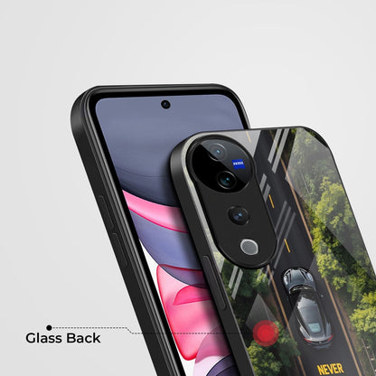 Vivo V40 Pro 5G Premium Acrylic Shockproof Glass Back Case (Road Never Give up)