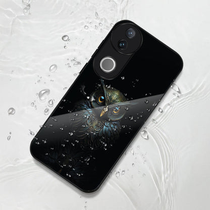 Vivo V50 5G Premium Acrylic Shockproof Glass Back Case (Midnight Owl)
