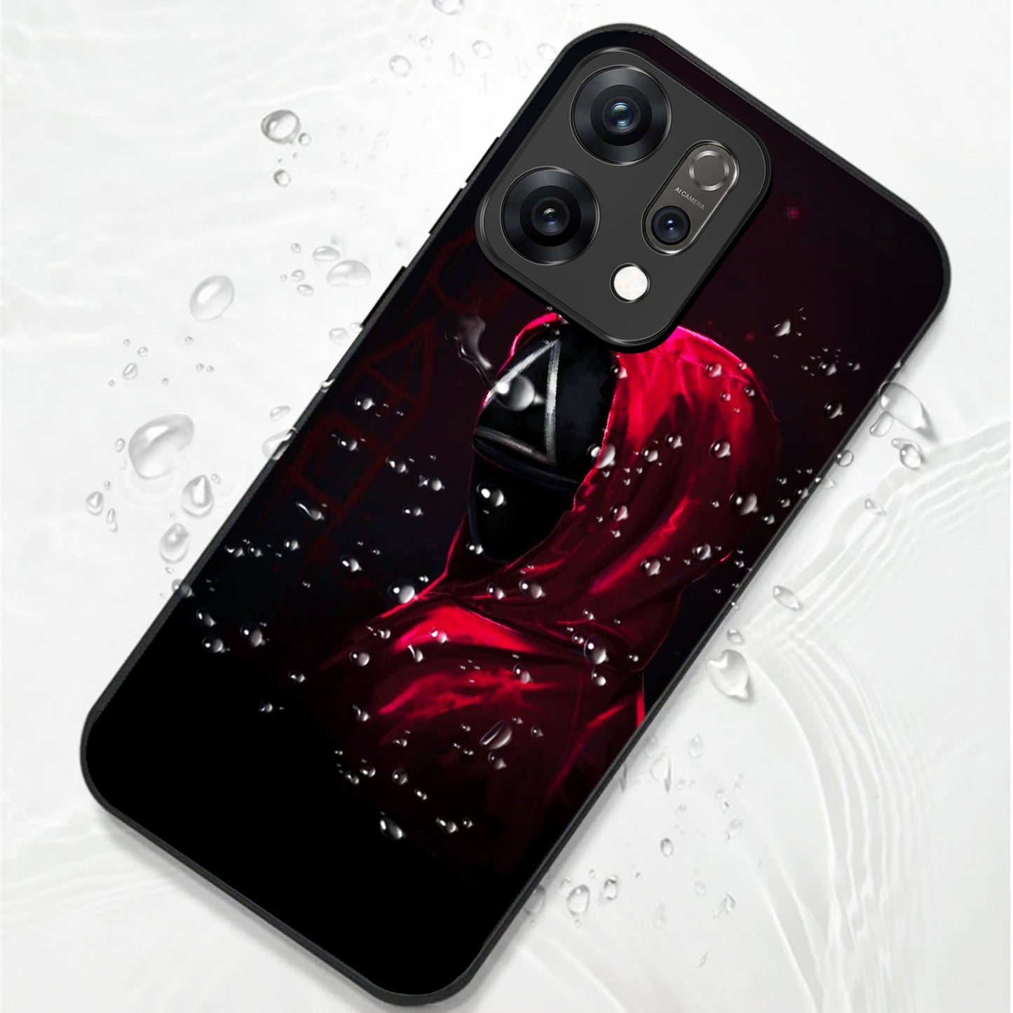 Oppo Reno 14 5G Premium Acrylic Shockproof Glass Back Case (Triangle Mask)