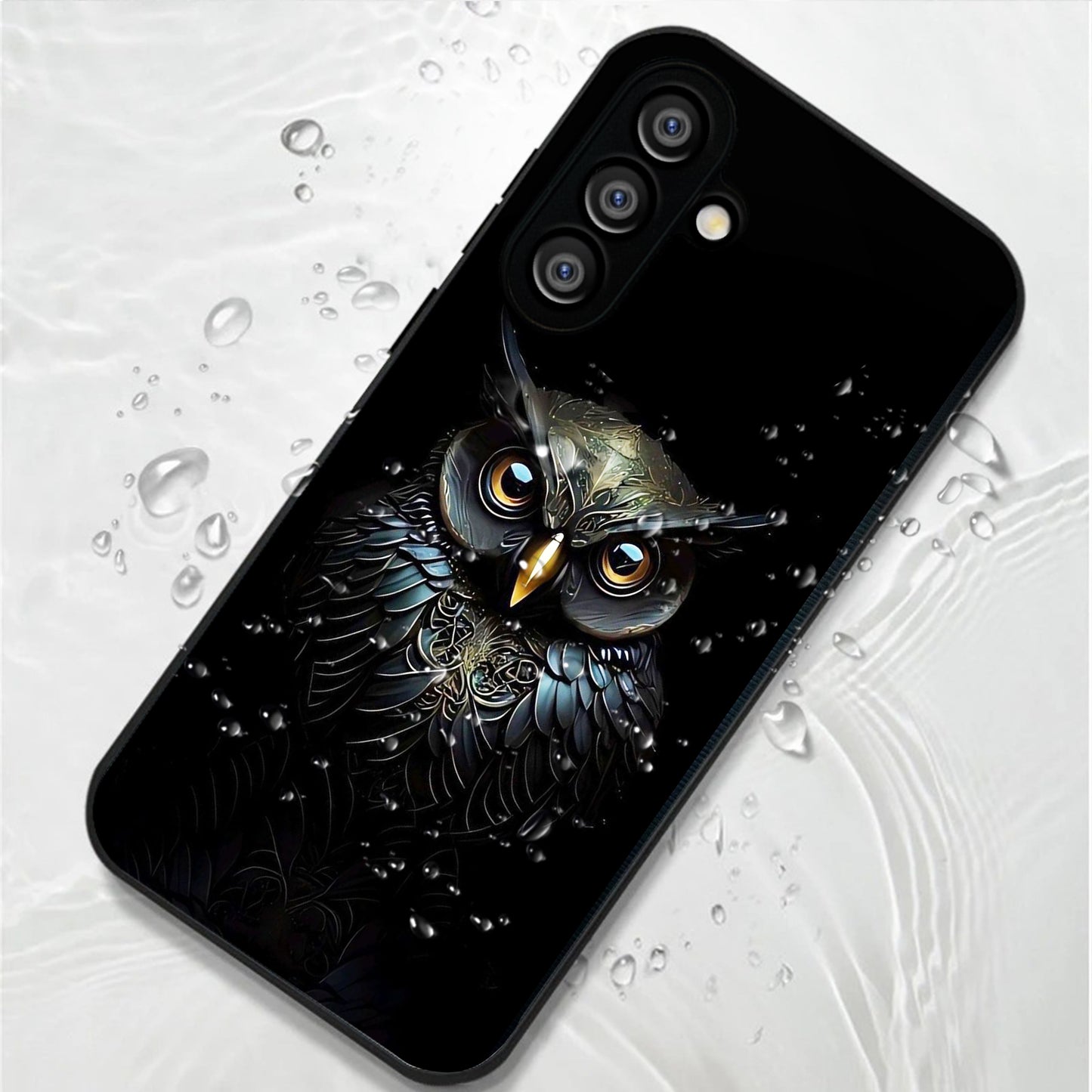 Samsung Galaxy A36 Premium Acrylic Shockproof Glass Back Case (Midnight Owl)