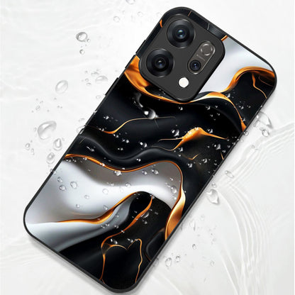 Oppo Reno 14 5G Premium Acrylic Shockproof Glass Back Case (Lava Veins)