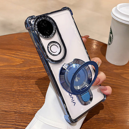 Vivo V50 5G Luxury Four Corner Invincible Bracket Ring Stand Case (Buy 1 Get 1 Surprise Cover)