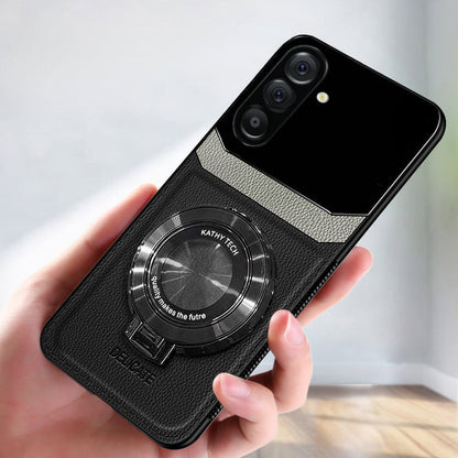 Samsung Galaxy A56 5G Original Luxury Leather Lens Magnifier Ring Stand Case