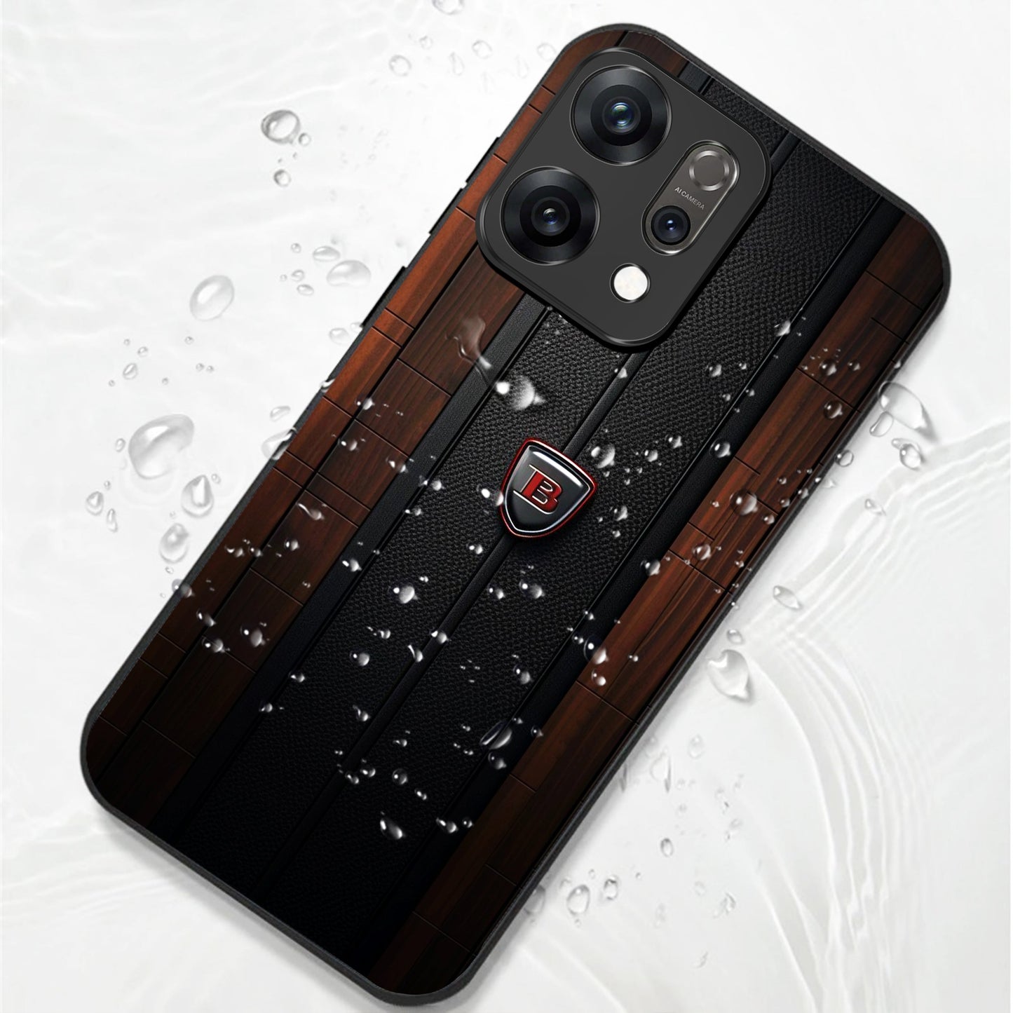 Oppo Reno 14 5G Premium Acrylic Shockproof Glass Back Case (Carbon Oak)
