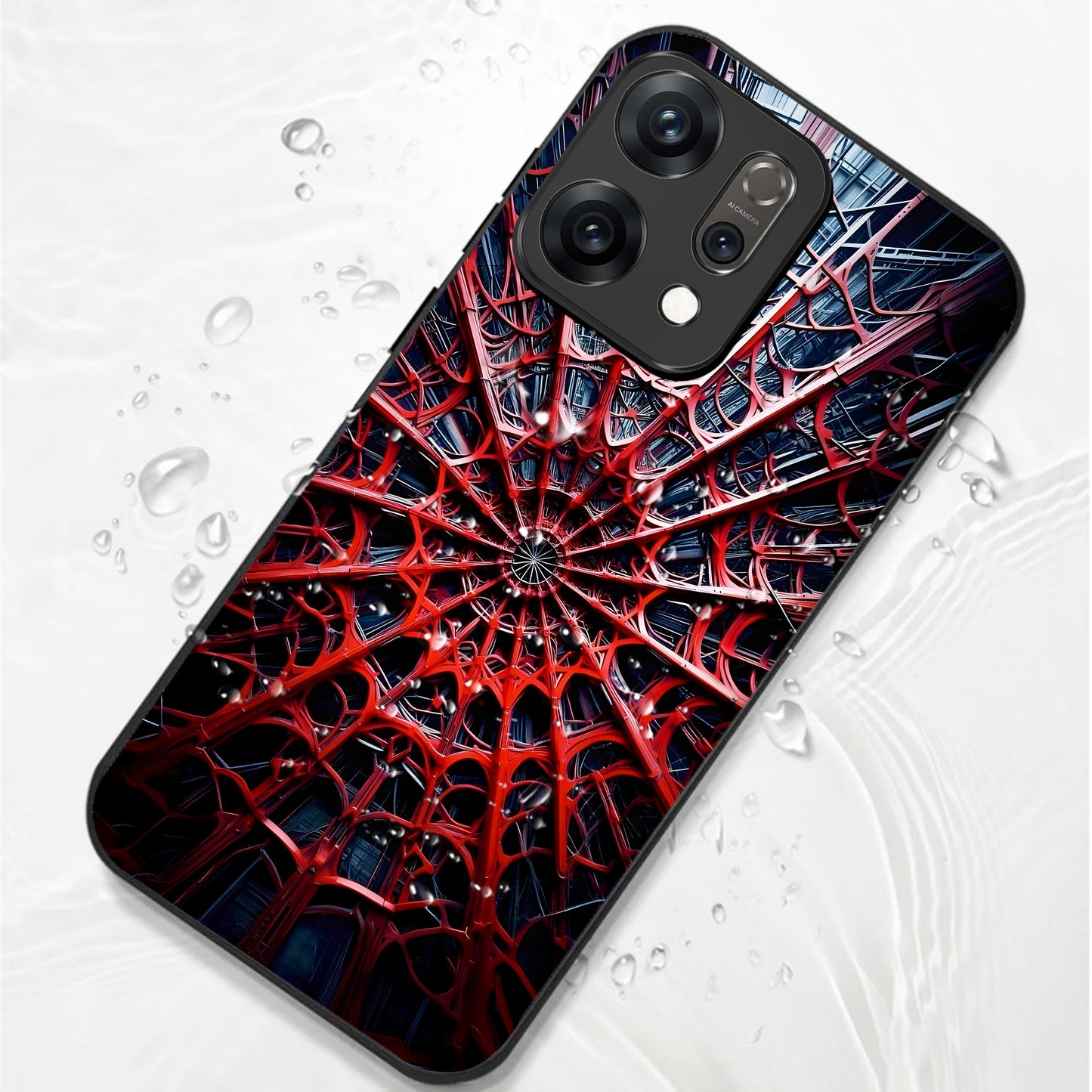 Oppo Reno 14 5G Premium Acrylic Shockproof Glass Back Case (Spider Vault)