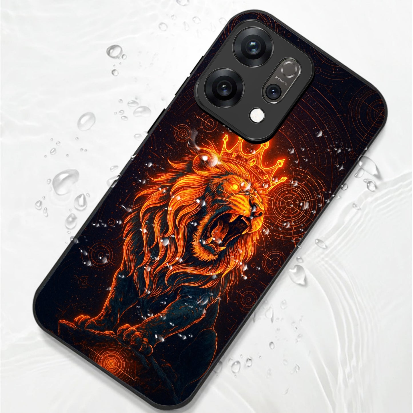 Oppo Reno 14 5G Premium Acrylic Shockproof Glass Back Case (King of Cosmos)