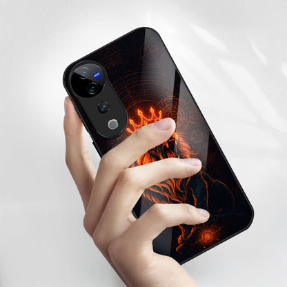 Vivo V40 Pro 5G Premium Acrylic Shockproof Glass Back Case (King of Cosmos)