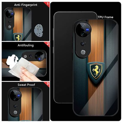 Vivo V40 Pro 5G Premium Acrylic Shockproof Glass Back Case (Royal Roadster)