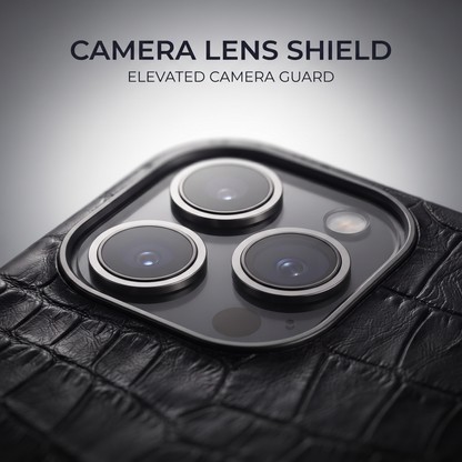 iPhone 15 Pro 5G Crocodile Texture Hard With Metal Satyamev Jayate Emblem Case